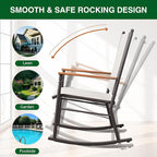 Shintenchi 2 Pcs Outdoor Rocking Chairs Set,Upgraded High Back Patio Rocking Chairs Set,Breathable Textilene Fabric Rocking Chair for Porch,Patio,Garden,Balcony,Creamy White - Image 5