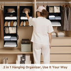 StorageWorks Hanging Closet Organizer 6-Shelf, Jumbo Separable Two 3 Shelf - Image 4