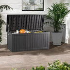 TARKARI 200 Gallon Lockable Resin Deck Box, Waterproof & UV-Resistant Outdoor Storage Box for Outdoor Cushion Storage, Garden Tools & Pool Accessories Storage, Black - Image 5
