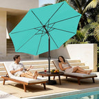MEWAY 9ft Patio Umbrella Outdoor Table Umbrellas with Push Button Tilt and Crank, Market Umbrella 8 Sturdy Ribs for Deck, Garden, Pool and Backyard, Turquoise - Image 2