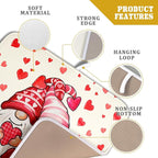 Love Gnome Dish Drying Mat 16"x18" Red Heart Microfiber Dish Drainer Rack Mat - Image 4