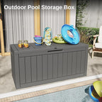 EAST OAK Outdoor Storage Box, 90 Gallon Deck Box, Waterproof Resin Storage Bin for Patio Cushions, Gardening Tools, Lockable, UV Resistant, Grey - Image 9