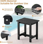LUE BONA Outdoor Rocking Chairs Set, 3-Piece, HDPS Poly Porch Rockers with Table, Plastic Weather Resistant Rocking Chair Set for Outdoor Indoor, Garden, Backyard, 350lb, Black Chairs+Table - Image 6