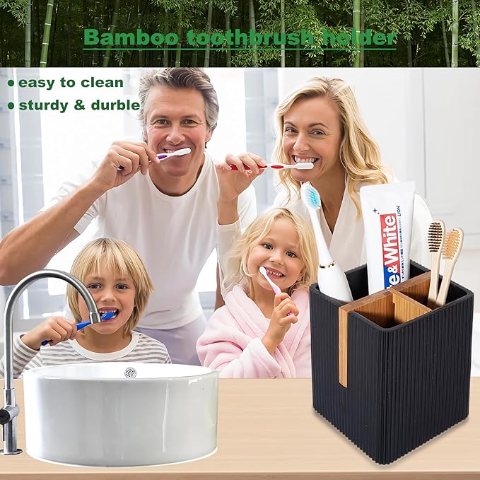 rejomiik Toothbrush Holders for Bathrooms Countertop, 3 Slots Electric Tooth - Image 5