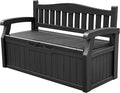 Devoko 80 Gallon Storage Bench Deck Box Lockable for Patio Furniture, Garden Decor and Outdoor Seating for Cushions, Garden Tools and Pool Supplies (Black) by DEVOKO