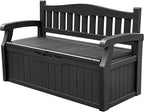 Devoko 80 Gallon Storage Bench Deck Box Lockable for Patio Furniture, Garden Decor and Outdoor Seating for Cushions, Garden Tools and Pool Supplies (Black) by DEVOKO