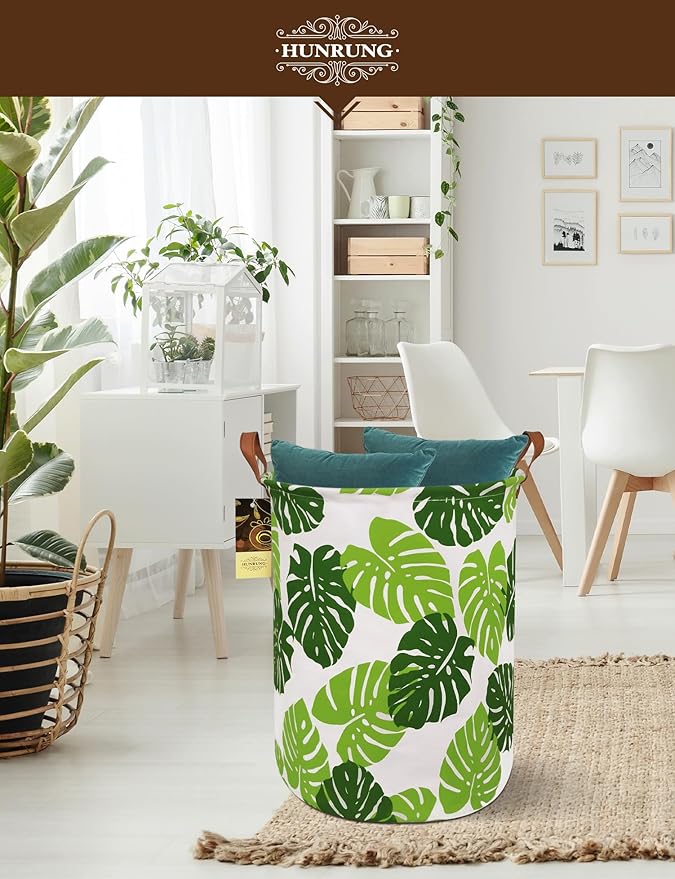 HUNRUNG Laundry Hamper, Large Canvas Fabric Lightweight Storage Basket Toy - Image 7