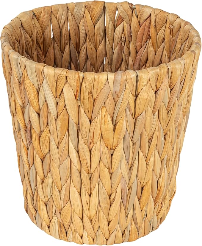 Household Essentials Handwoven Round Water Hyacinth Waste Basket by HouseholdEssentials