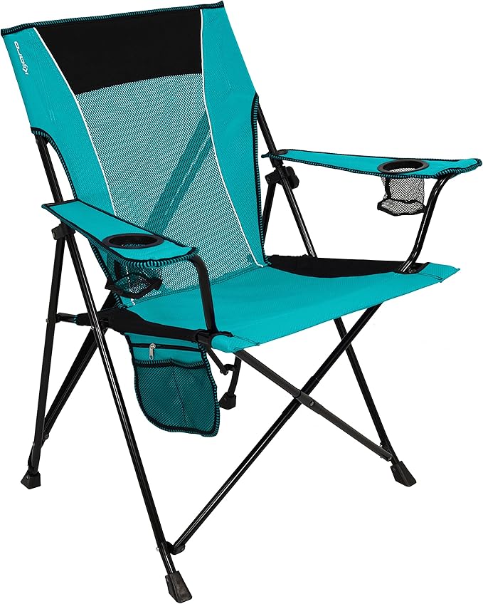 Kijaro Dual Lock Portable Camping Chair - Versatile Folding Sports and Outdoor Chair for Lawn - Locks Position - Ionian Turquoise by Kijaro