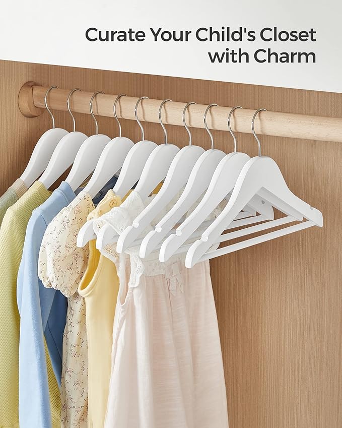 SONGMICS Kids Wooden Hangers 20 Pack, Solid Wood Baby Hangers, Children's Coat - Image 7