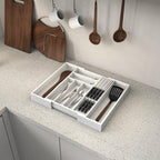 Bamboo Kitchen Drawer Organizer, Expandable Silverware Organizer - Image 9