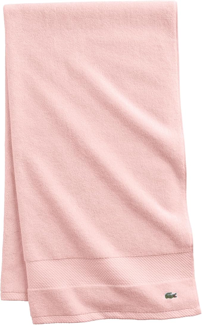 Lacoste Heritage 100% Supima Cotton Bath Sheet, Light Pink, Premium Super Soft by LACOSTE