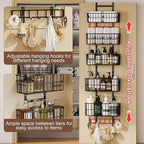 Adjustable Over The Door Organizer, Metal Hanging Door Organizer - Image 6