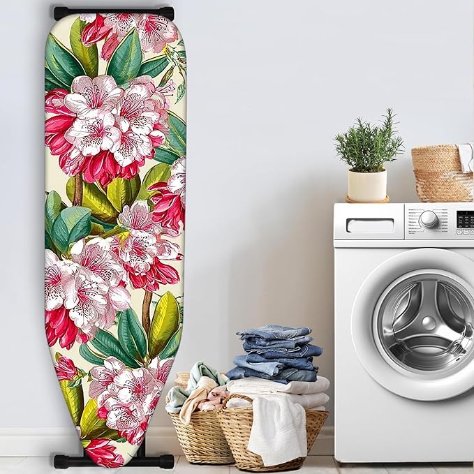 Nuxovilar Red & White Floral Pattern Ironing Board Cover, 15×54 inch, Fits Most - Image 3