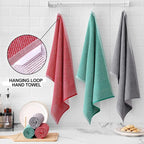 Homaxy Premium Kitchen Towels, Large Cotton Kitchen Hand Towels, Flat and Terry - Image 3