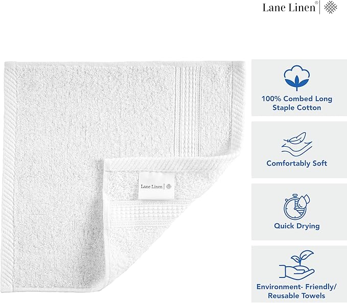 LANE LINEN White Washcloths 24 Pack - Image 6