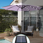 Best Choice Products 10ft Solar Polyester LED Lighted Patio Umbrella w/Tilt Adjustment and UV-Resistant Fabric - Image 3