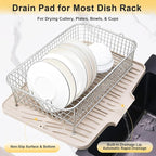 Silicone Dish Drying Mat for Kitchen Counter, Non-Slip Dish Drying Pad - Image 6