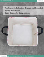 FANKANG Square Nursery Hamper Storage Bins Canvas Laundry Basket Foldable - Image 7