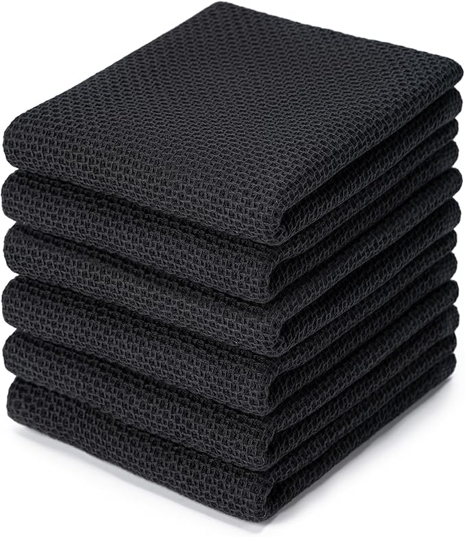 BOOMIBOO 6-Pack Kitchen Dish Cloths, 100% Cotton Waffle Weave, Ultra Soft by BOOMIBOO