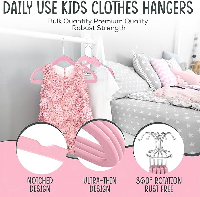 25 Premium Kids Velvet Hangers - Image 3