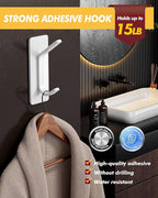 Auxmir Self Adhesive Hooks for Hanging 15lb, Stainless Steel Wall Hooks for - Image 2