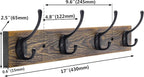IBosins Wall Mounted Coat Rack, 2 Pack Metal Wood Coat Rack - Image 3