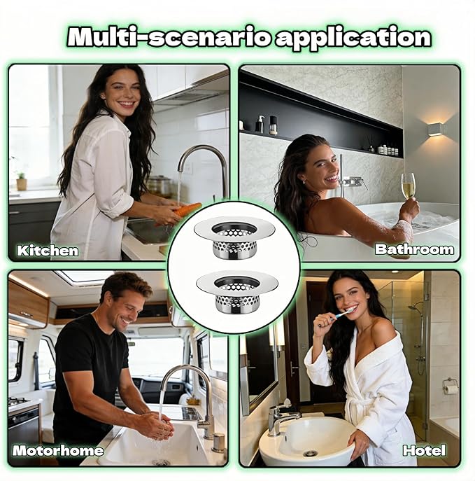 2-Pack Stainless Steel Drain Filter - Image 7