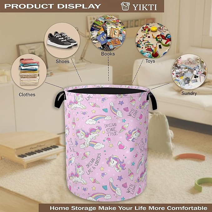 Laundry Hamper, Dreamy Rainbow Portable Collapsible Laundry Room Organization - Image 4