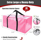 Extra Large Moving Bags with Zippers & Carrying Handles, Heavy-Duty Storage Tote - Image 2