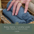 Tidal Blue Facial Washcloths Set of 6 Soft Cloths 10” x 10” 100% Viscose - Image 9