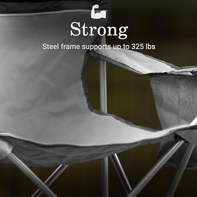 Coleman Portable Camping Chair with 4-Can Cooler, Cushioned Seat & Back with Side Pockets & Cup Holder, Carry Bag Included, Great for Camping, Tailgating, Firepits, Patio, & More - Image 6