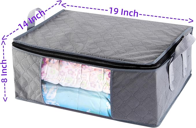 Storage Clothes Bins Closet Bags - 35L Containers Organizer Boxes Clothing Bin - Image 2