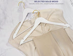 Amber Home 30 Pack Solid Wood Suit Coat Hangers, Smooth White Finish Wooden - Image 4