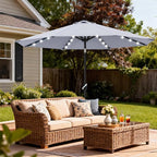 ABCCANOPY Durable Solar Led Patio Umbrellas with 32LED Lights 11FT (Grey) - Image 8