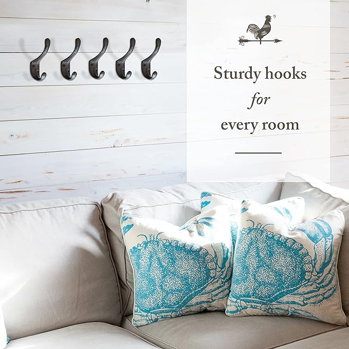 Rustic Cast Iron Coat Hooks - Image 4