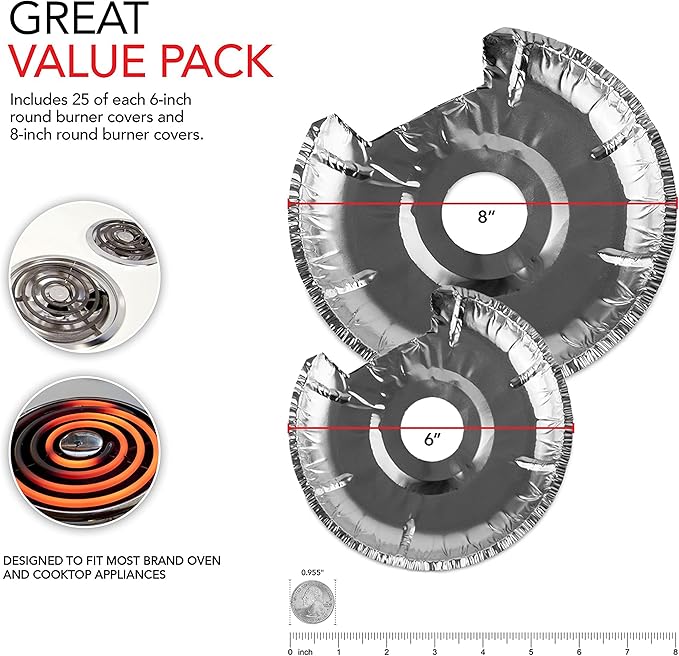 Round Electric Stove Burner Covers 6 Inch and 8 Inch Disposable Stove Top - Image 2