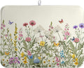Spring Dish Drying Mat Summer Floral Flowers Kitchen Dish Drying Pad Absorbent by farg