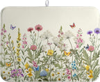 Spring Dish Drying Mat Summer Floral Flowers Kitchen Dish Drying Pad Absorbent by farg