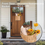 Hanging Basket for Front Door –10.5" H Water Hyacinth Woven Wall Mounted - Image 4