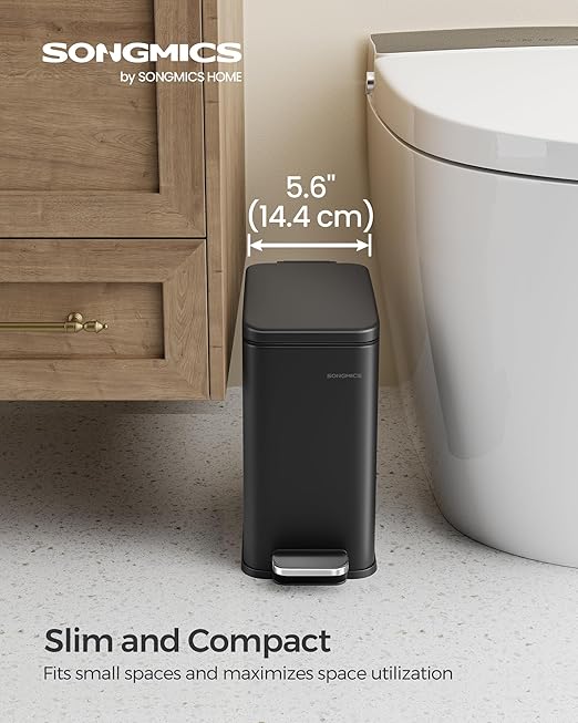 SONGMICS Bathroom Trash Can, 1.3 Gallon Small Trash Bin - Image 2