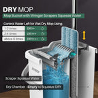 JOYMOOP Mop and Bucket with Wringer Set, Flat Squeeze Mop Flat Head, Dust Mops - Image 3