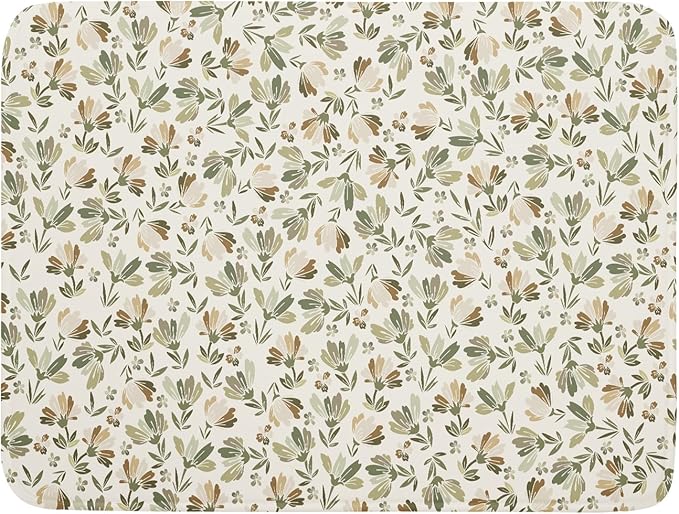 Spring Summer Daisy Floral Leaf Dish Drying Pad 18 x 24 Inch by APORTT