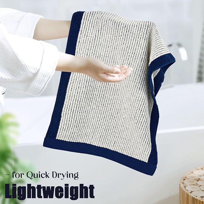 Cleanbear Hand Towels for Bathroom Set of 4, Jacquard Weave Bath Hand Towels - Image 4