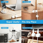 6pcs Magnetic Cable Clips, 360° Swiveling Adhesive Cable Organizer - Image 7