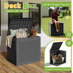 31 Gallon Outdoor Storage Box Weather Resistant UV Protection Waterproof Resin Deck Box for Garden, Patio, Porch, Delivery(Rattan Black) - Image 2