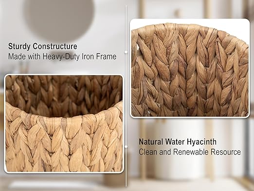 StorageWorks Wicker Waste Basket, Small Trash Can - Image 4
