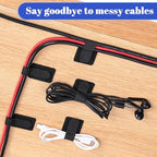 100 Pcs Hook and Loop Cable Ties, Self Adhesive Cable Management Desktop Cable - Image 3