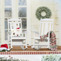 LUE BONA Outdoor Rocking Chairs Set of 2, Weather Resistant HDPS Poly Rocker Chairs, 350lb Heavy Duty, Oversized Porch Rocker for Adult, High Back Smooth Rocking Chair for Outdoor & Indoor, White by LUEBONA