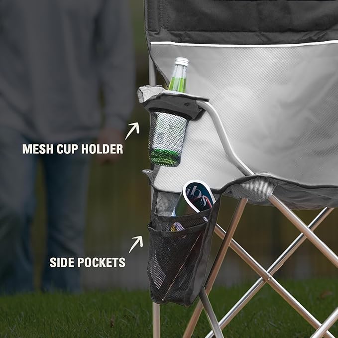 Coleman Portable Camping Chair with 4-Can Cooler, Cushioned Seat & Back with Side Pockets & Cup Holder, Carry Bag Included, Great for Camping, Tailgating, Firepits, Patio, & More - Image 5